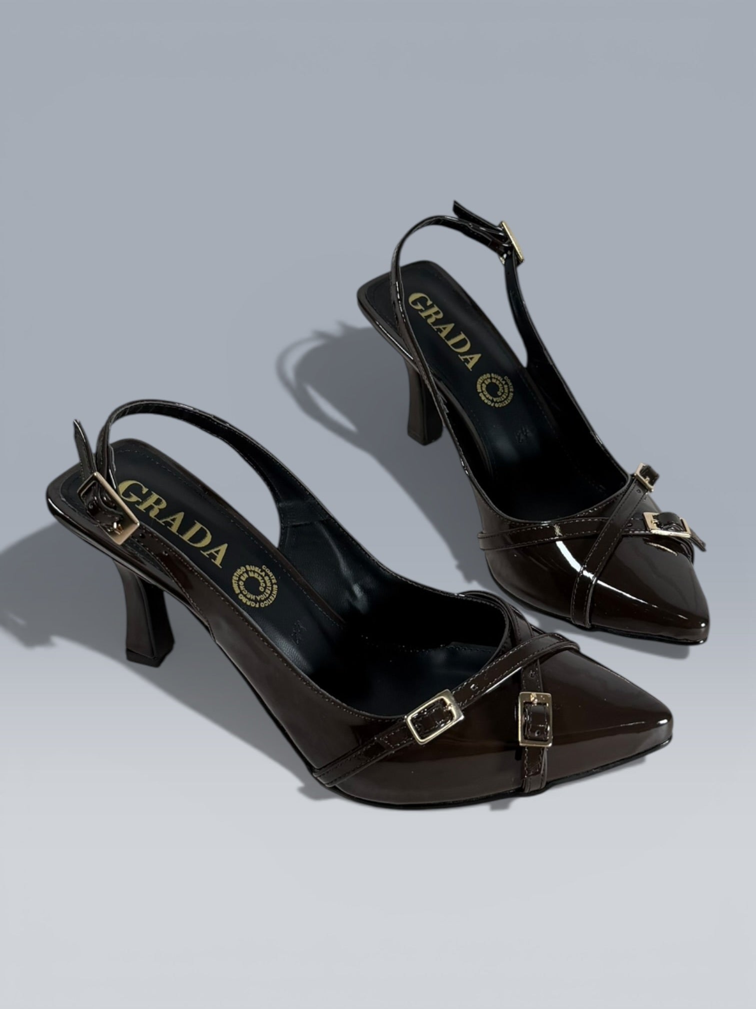 Zapato Tacon Moda  Mod.marietta Doble Hebilla Cruzado