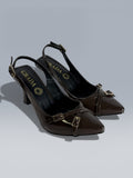 Zapato Tacon Moda  Mod.marietta Doble Hebilla Cruzado