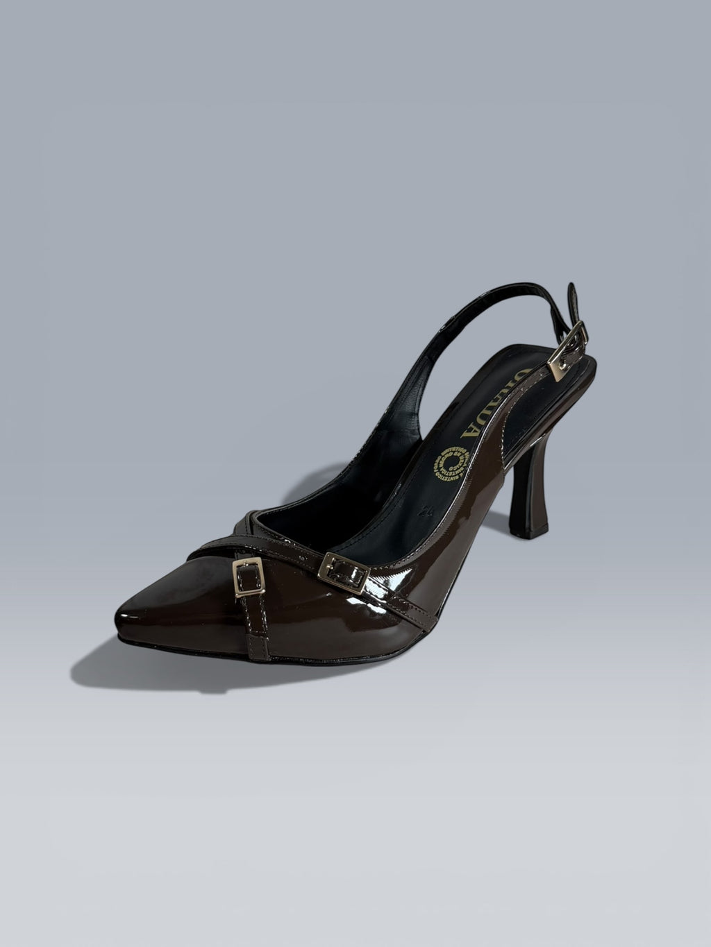 Zapato Tacon Moda  Mod.marietta Doble Hebilla Cruzado