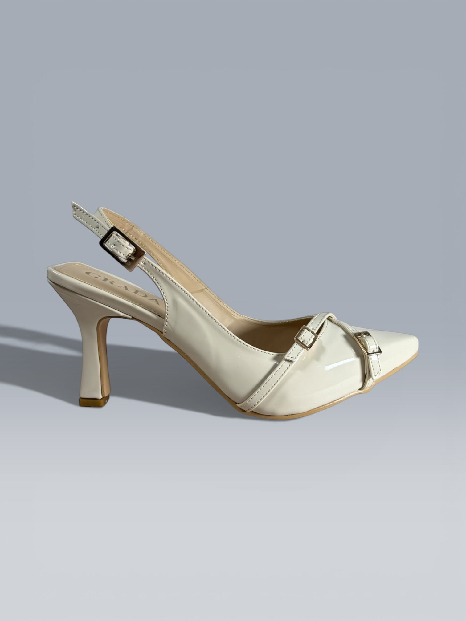 Zapato Tacon Moda  Mod.marietta Doble Hebilla Cruzado