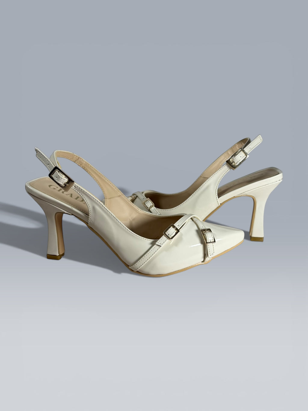 Zapato Tacon Moda  Mod.marietta Doble Hebilla Cruzado
