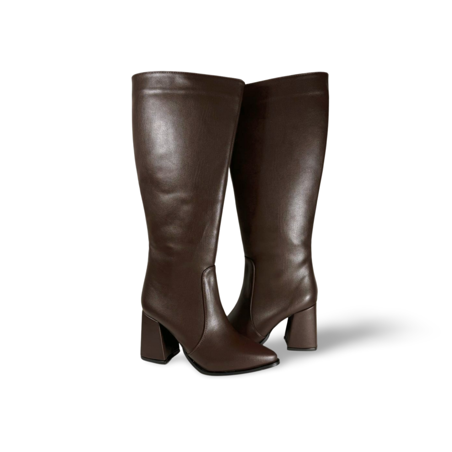 Bota Larga Para Mujer Tacón Cuadrado Elegante  Mod. España