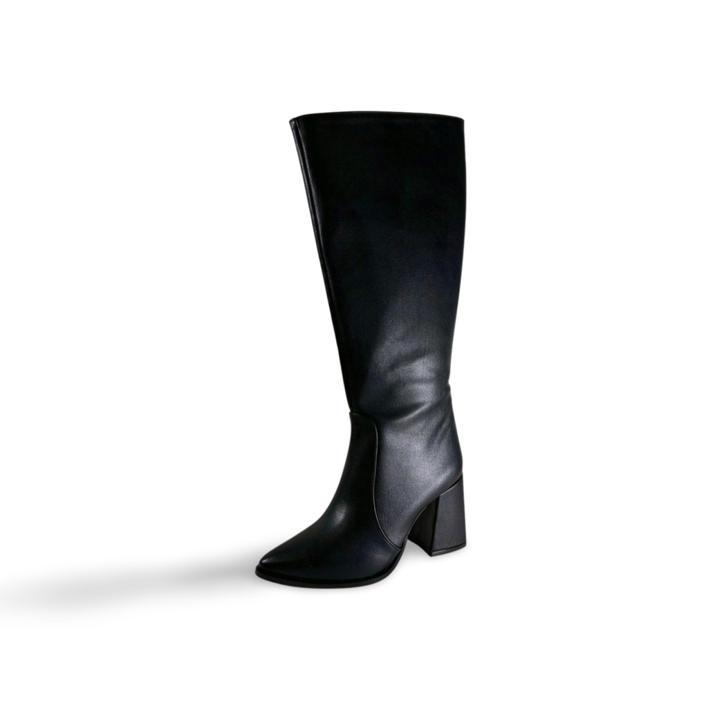 Bota Larga Para Mujer Tacón Cuadrado Elegante  Mod. España
