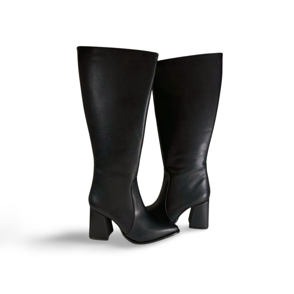 Bota Larga Para Mujer Tacón Cuadrado Elegante  Mod. España