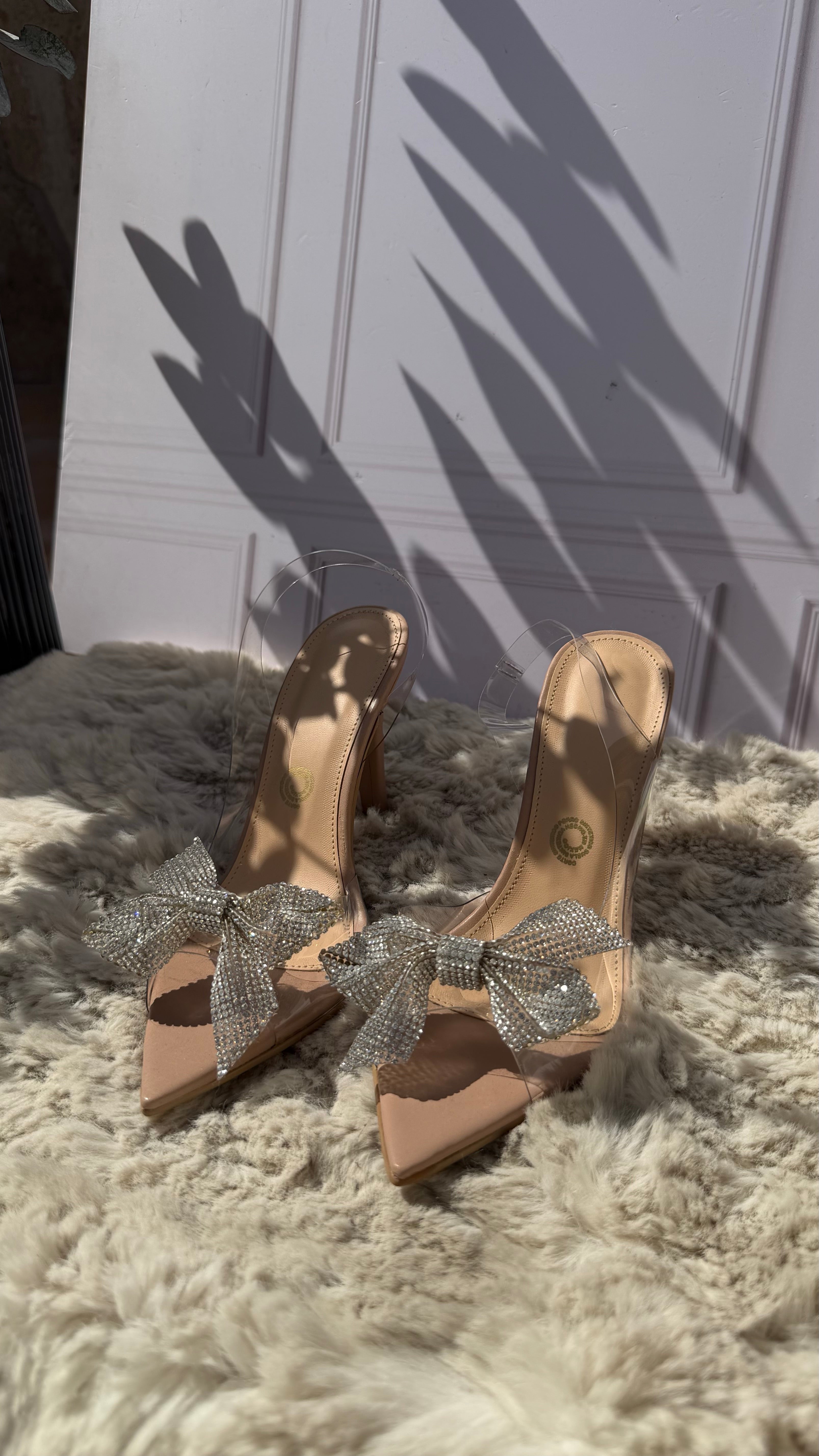 Tacones Transparentes Con Moño De Brillos Grada Mod.princess
