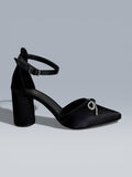Zapatilla Con Brillos Elegante Con Moño Mo-219