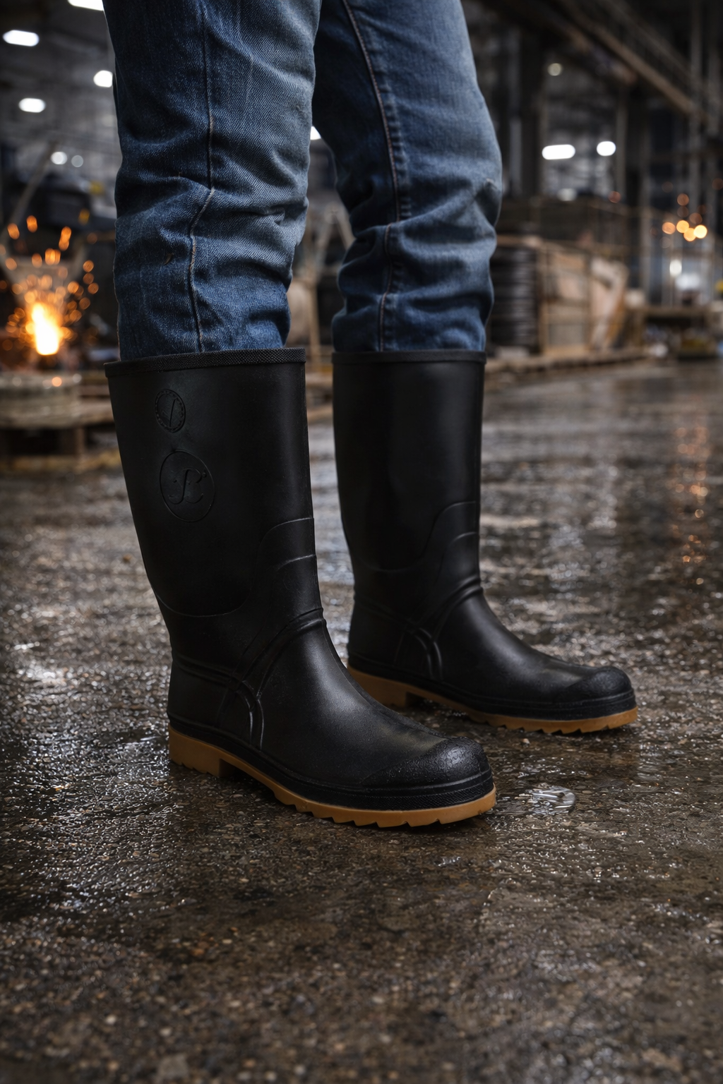Bota Industrial Hule Caballero Impermeable, Trabajo,  Lluvia